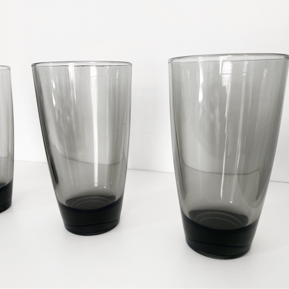 Vintage Smokey Grey Glasses - Set of 4 - Picture 4 of 8